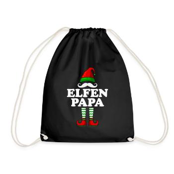 Elfen Papa Weihnachten Vater Elfen Familie - Turnbeutel - Schwarz - Vorne