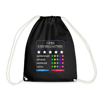 Definition I am a super kindergarten teacher - Drawstring Bag - black - Front