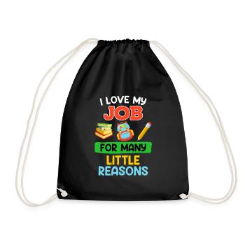 Kindergarten I love my job as an educator - Drawstring Bag - black - Front