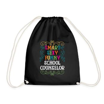 Smart Sexy Funny School Companion - Drawstring Bag - black - Front