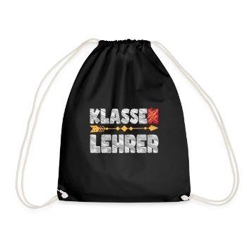 Klassenlehrer ich bin ein klasse Lehrer - Turnbeutel - Schwarz - Vorne
