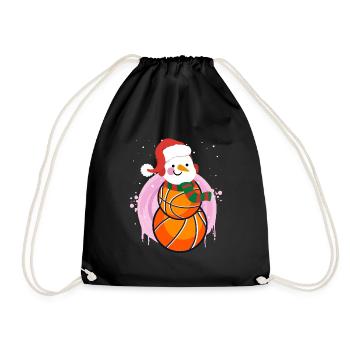 Basketball Player Snowman Basketball Player - Drawstring Bag - black - Front