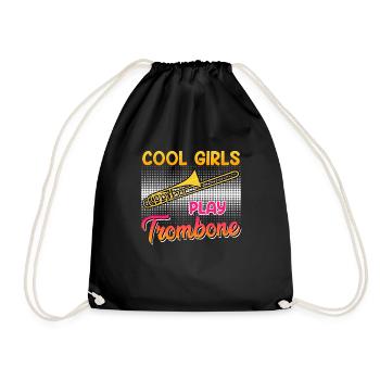 Musicien Les filles cool jouent du trombone - Sac de sport léger - noir - Devant