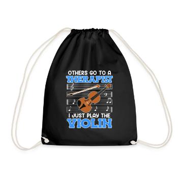Others go to the therapist I play violin - Drawstring Bag - black - Front