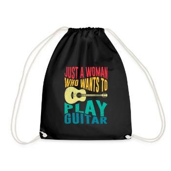 Musicien Seulement une femme qui aime jouer de la guitare - Sac de sport léger - noir - Devant