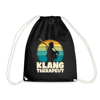 I am a sound therapist I play bagpipes - Drawstring Bag - black - Front