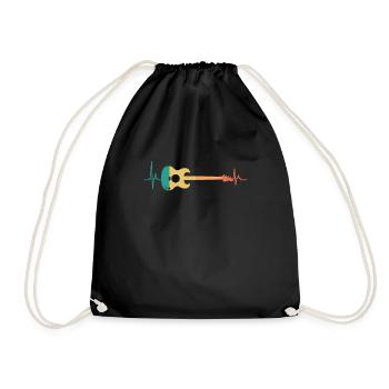 Musicien Professeur de musique mon cœur bat pour guitare - Sac de sport léger - noir - Devant