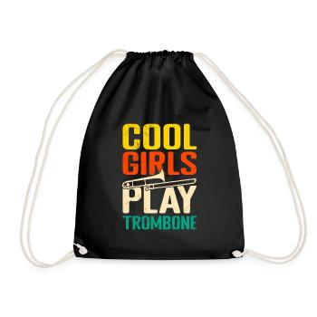 Musicien Les filles cool jouent du trombone - Sac de sport léger - noir - Devant