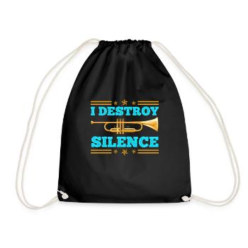 Tromboniste Musicien Je détruis le calme avec le trombone - Sac de sport léger - noir - Devant