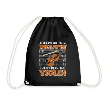 Others go to the therapist I play violin - Drawstring Bag - black - Front