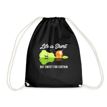 Life is Short but sweet for certain guitar - Drawstring Bag - black - Front