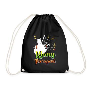 I am a sound therapist I play bagpipes - Drawstring Bag - black - Front