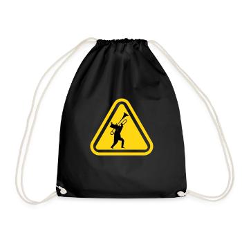 Orchestra Band Winds Concert Attention Trombone - Drawstring Bag - black - Front
