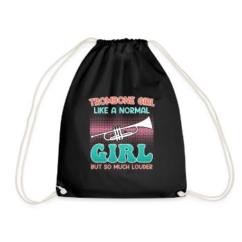 Musicien comme une fille normale seulement trombone fort - Sac de sport léger - noir - Devant