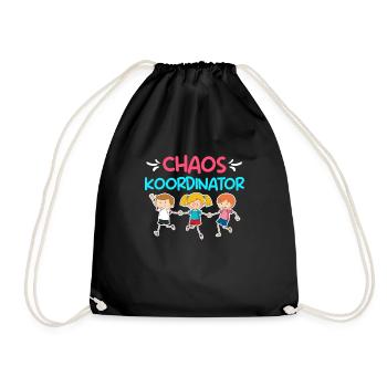 Kinder Chaos Koordinator im Kindergarten - Turnbeutel - Schwarz - Vorne