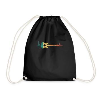 Musicien Professeur de musique mon cœur bat pour guitare - Sac de sport léger - noir - Devant