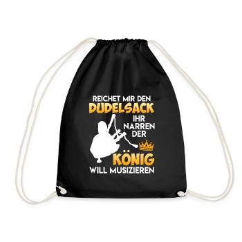 The king wants to make music hands me the bagpipes - Drawstring Bag - black - Front