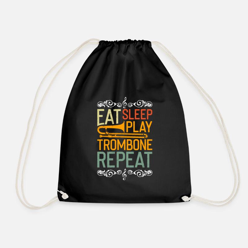 Alimentation Sommeil Jouer Trombone Répéter Trombone - Sac de sport léger - noir
