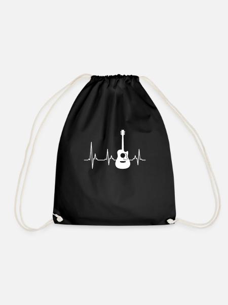 Musiker mein Herz schlägt für Gitarre - Turnbeutel - Schwarz