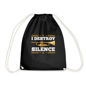 Tromboniste Musicien Je détruis le calme avec le trombone - Sac de sport léger - noir - Devant