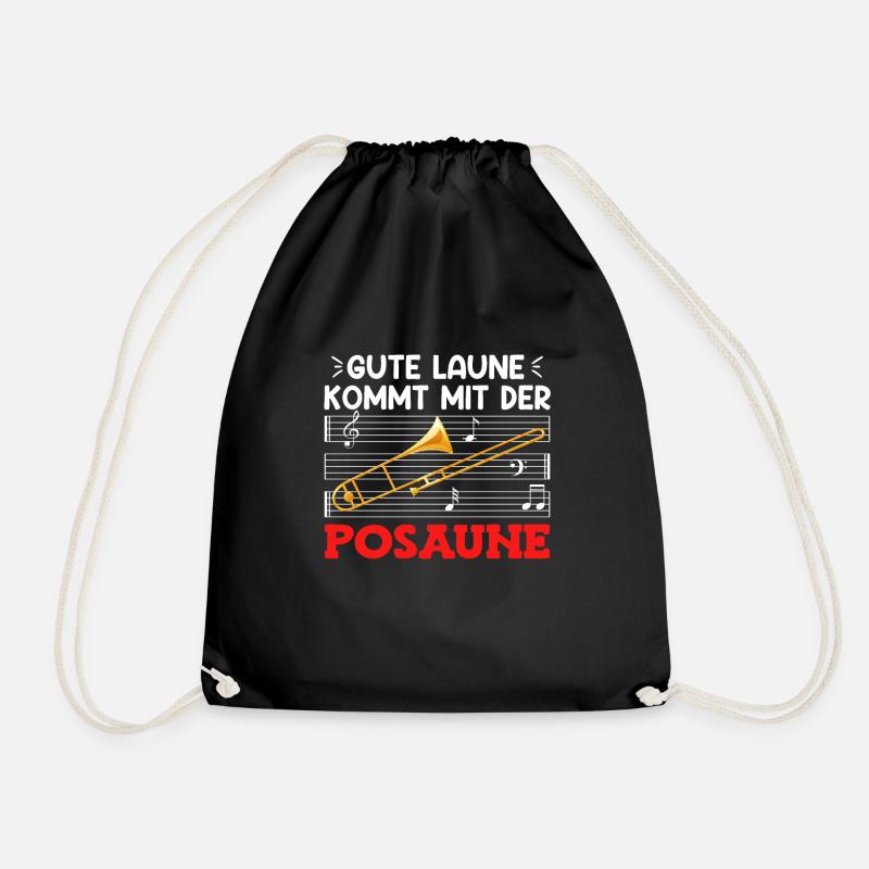 Musiker Laune kommt mit der Posaune - Turnbeutel - Schwarz