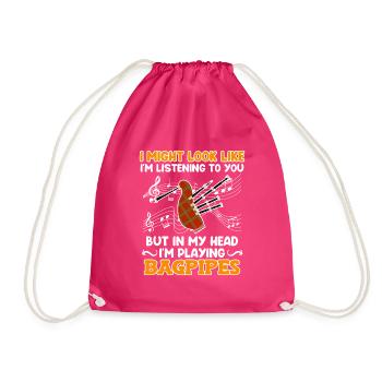 On dirait que j’écoute mais la tête joue de la cornemuse - Sac de sport léger - fuchsia - Devant