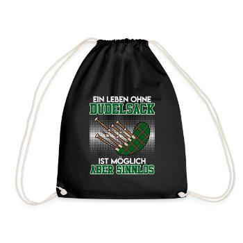 Possible but pointless Life without bagpipes - Drawstring Bag - black - Front