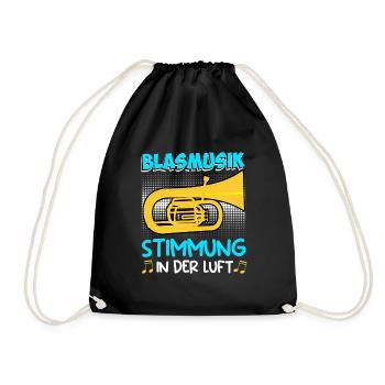 Tuba Trompete Stimmung in der Luft Blasmusik - Turnbeutel - Schwarz - Vorne