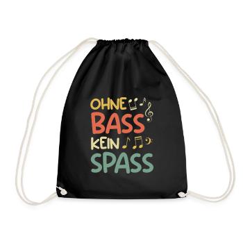 Music band without bass no fun sheet music - Drawstring Bag - black - Front