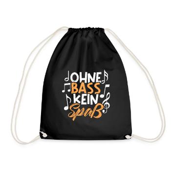 Ohne Bass kein Spaß Musik Noten - Turnbeutel - Schwarz - Vorne