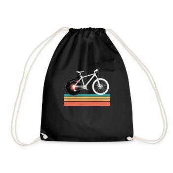 Fahrrad Reifen Vinyl DJ Schallplatte genug Vinyl - Turnbeutel - Schwarz - Vorne