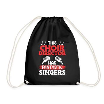 This choir director has fantastic singers singing - Drawstring Bag - black - Front