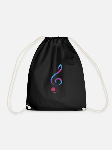 Notenschlüssel ich liebe Musik Noten - Turnbeutel - Schwarz