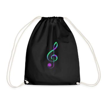 clef I love music sheet music - Drawstring Bag - black - Front