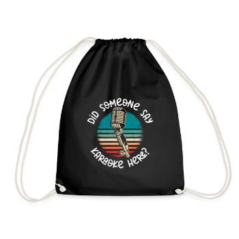 Musician singing someone spoke here of karaoke - Drawstring Bag - black - Front