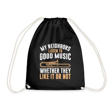 Les voisins écoutent de la musique, qu’ils le veuillent ou non Trombone - Sac de sport léger - noir - Devant