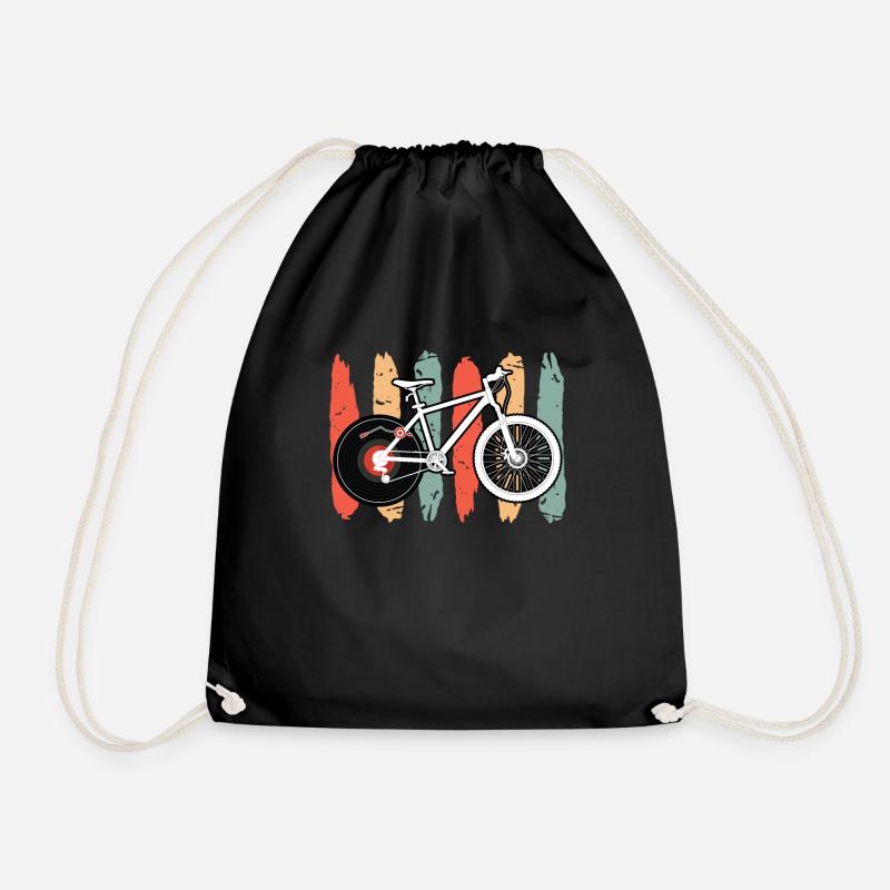 Bicycle Tire Vinyl DJ Vinyl Record Enough Vinyl - Drawstring Bag - black