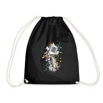 Musicien Chanteur Orchestre Microphone Je veux chanter - Sac de sport léger - noir - Devant