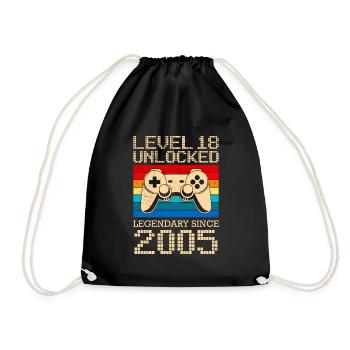 Legendary since 2005 18 years Boy 18th birthday - Drawstring Bag - black - Front