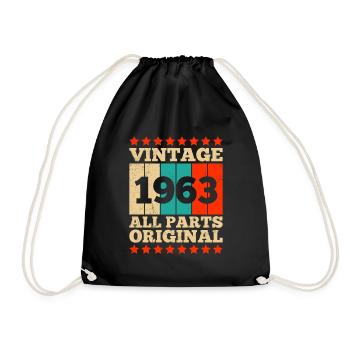 60. Geburtstag alle Teile original 60 Jahre - Turnbeutel - Schwarz - Vorne