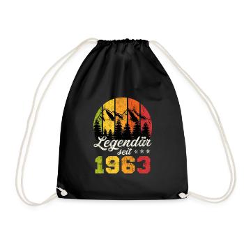 Legendär seit 1963 60 Jahre Geburtstag - Turnbeutel - Schwarz - Vorne