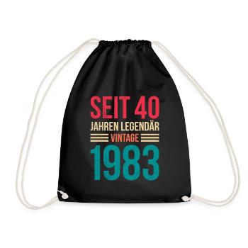 Legendär seit 40 Jahren 40. Geburtstag Vintag - Turnbeutel - Schwarz - Vorne