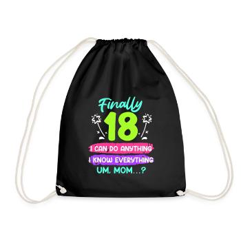 Enfin 18 ans 18ème anniversaire - Sac de sport léger - noir - Devant
