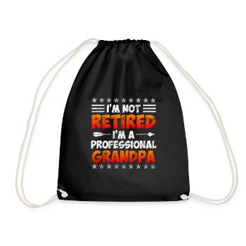 Not a pensioner but a professional grandpa pension - Drawstring Bag - black - Front