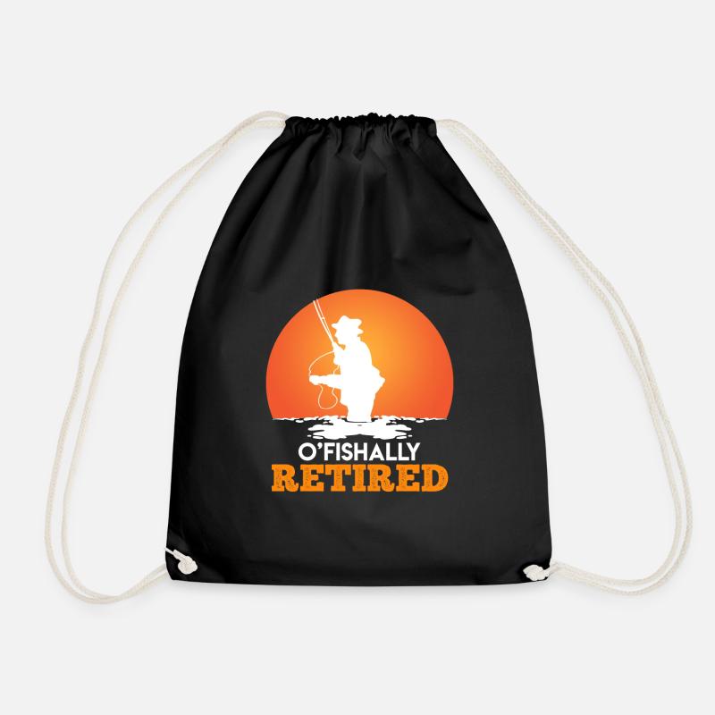 Angler pension Retirement Retirement - Drawstring Bag - black