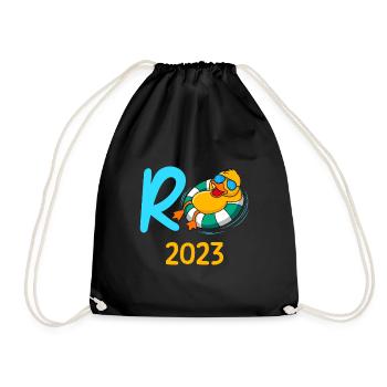 Rente 2023 R-Ente Pensionierung Ruhestand - Turnbeutel - Schwarz - Vorne