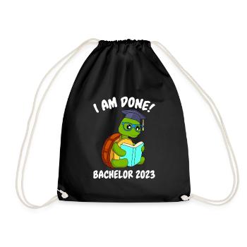 I finished Bachelor 2023 - Drawstring Bag - black - Front