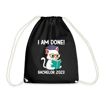 I finished Bachelor 2023 - Drawstring Bag - black - Front
