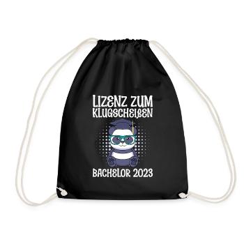 Bachelor 2023 Lizenz zum Klugscheißen - Turnbeutel - Schwarz - Vorne