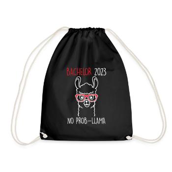 Bachelor 2023 No Prob-LLama Bachelor - Drawstring Bag - black - Front